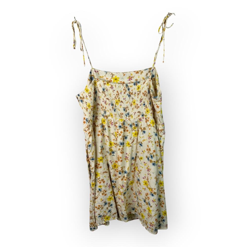 Old Navy Womens size XL Fit & Flare Tie-Strap Linen-Blend Floral Mini Dress - Picture 2 of 11